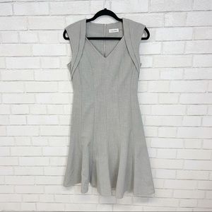 Calvin Klein Panel Grey Fit & Flare Dress